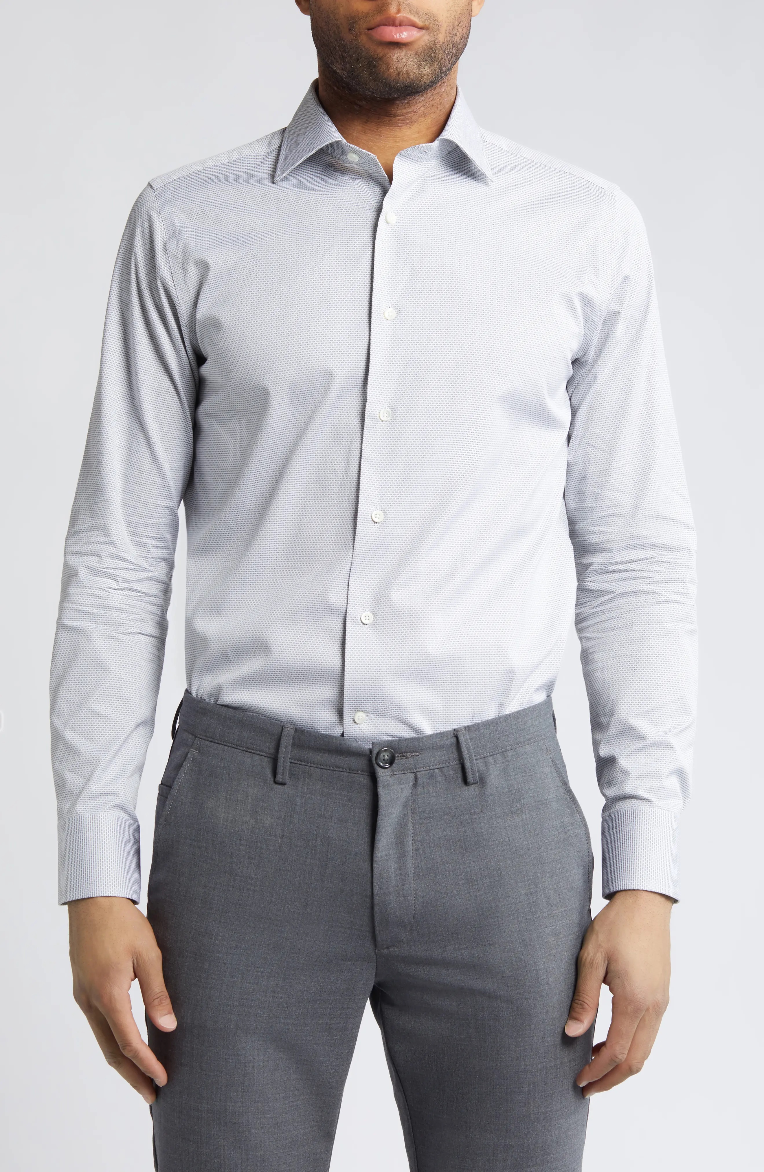 Impeccabile Pattern Cotton Dress Shirt - 1