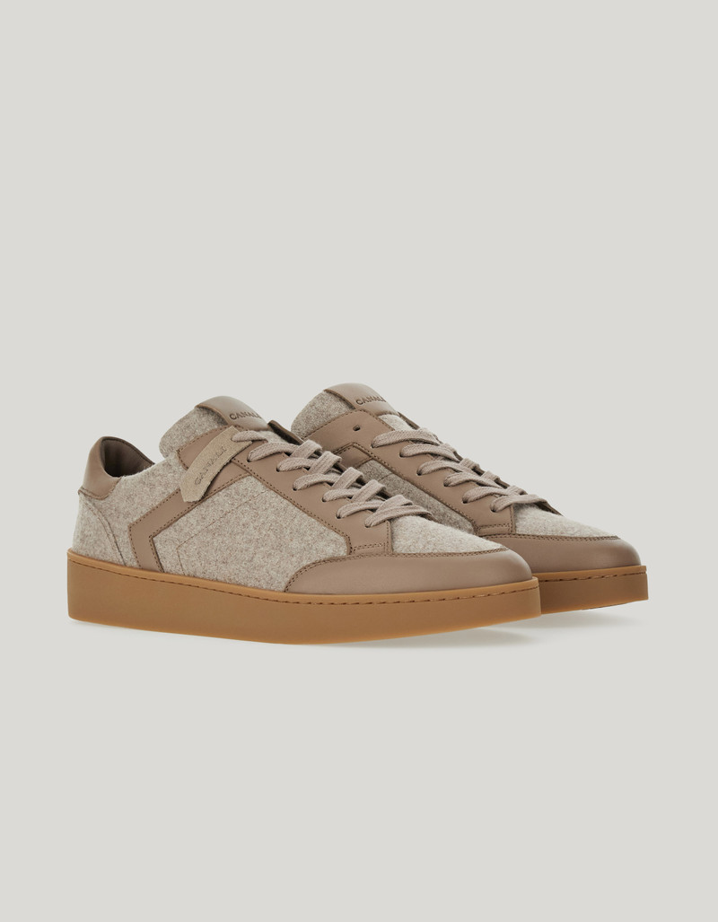 CANALI NUVOLA WOOL AND SHEEPSKIN SNEAKERS DERBY WITH RUBBER SOLE 1