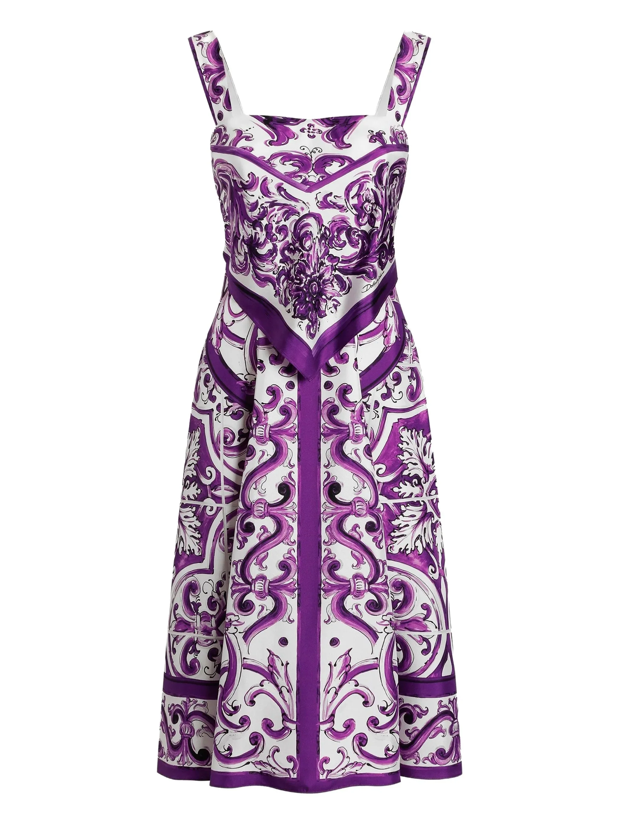Majolica-print midi dress - 1