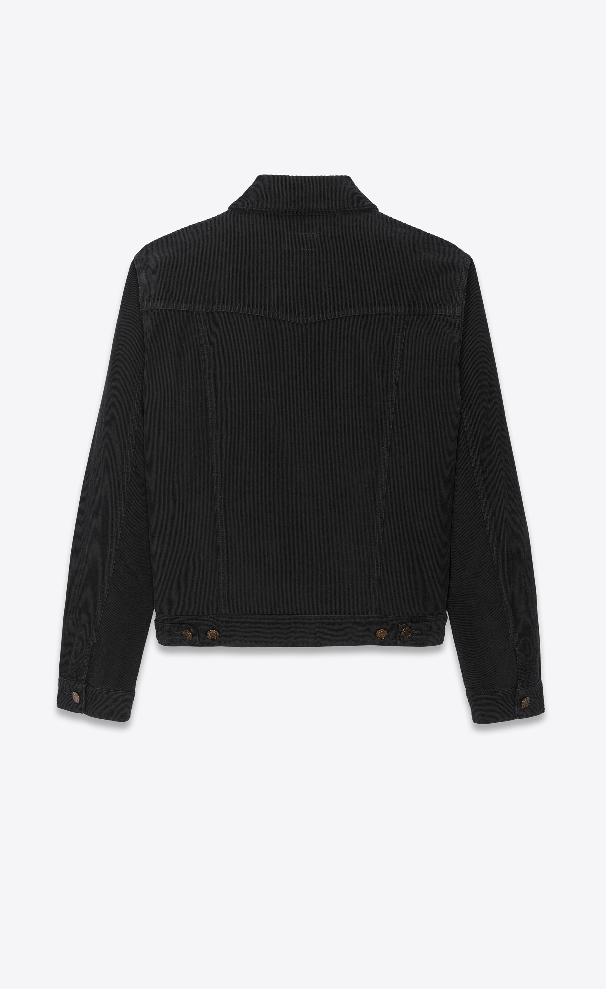 SAINT LAURENT classic jacket in black stonewash corduroy | REVERSIBLE
