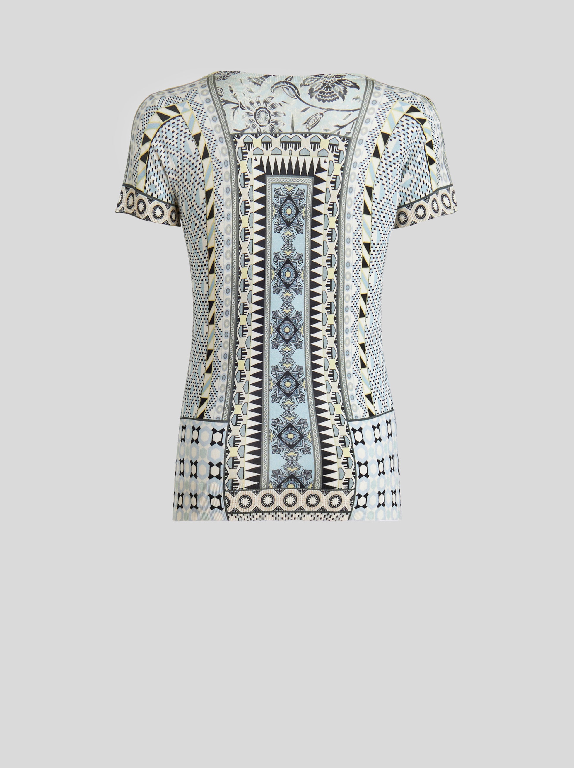 PATCHWORK SILK SHORT-SLEEVED JUMPER - 5