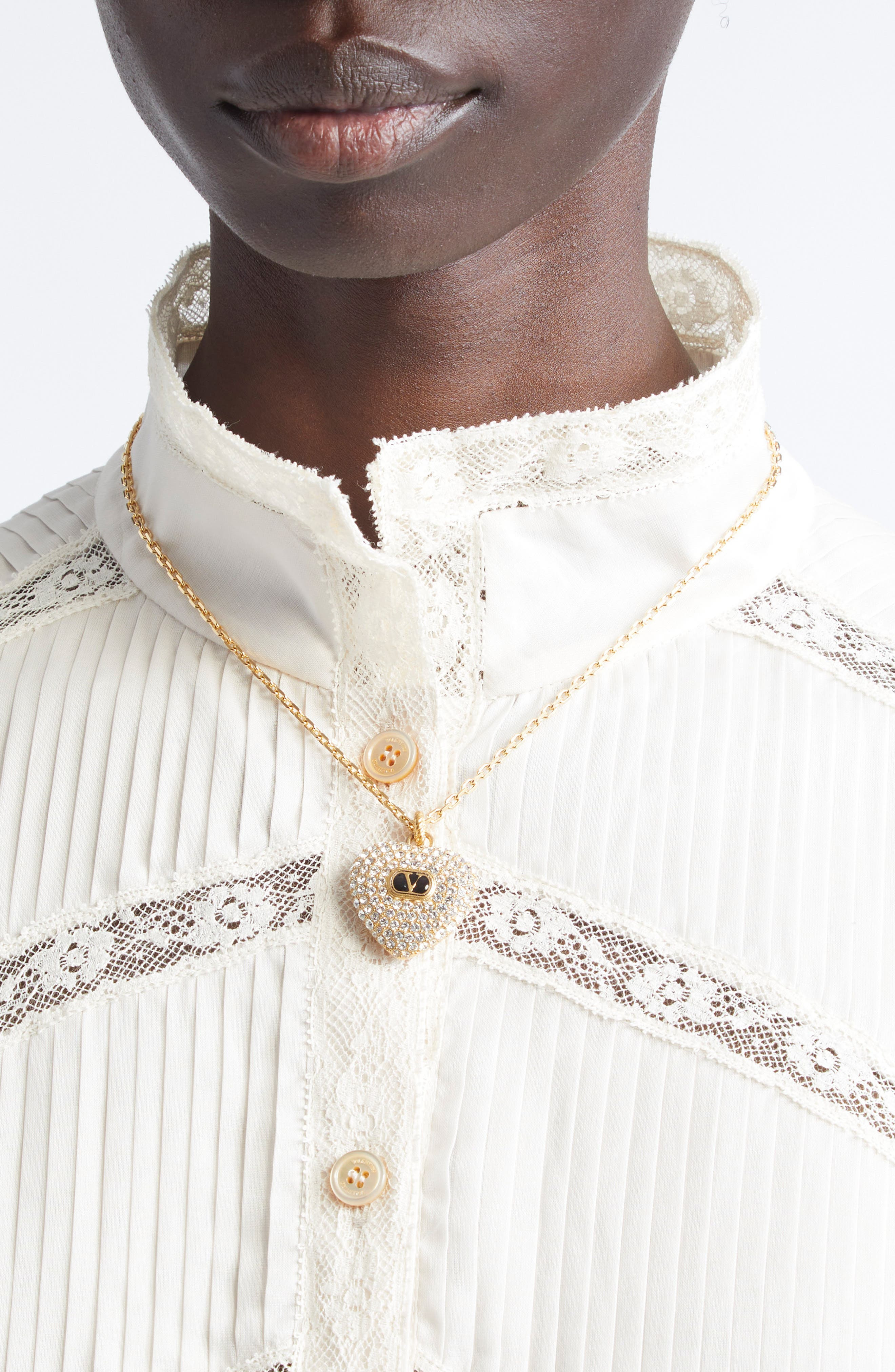 Valentino Garavani Coeur Royal Pendant Necklace in Oro/Rosso at Nordstrom - 3