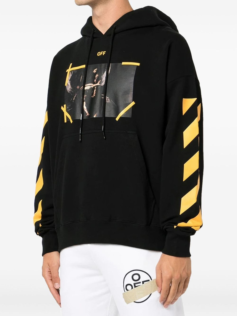 Off-White Diagonal Arrow Caravaggio Narcist Skate Hoodie "Black" outlook