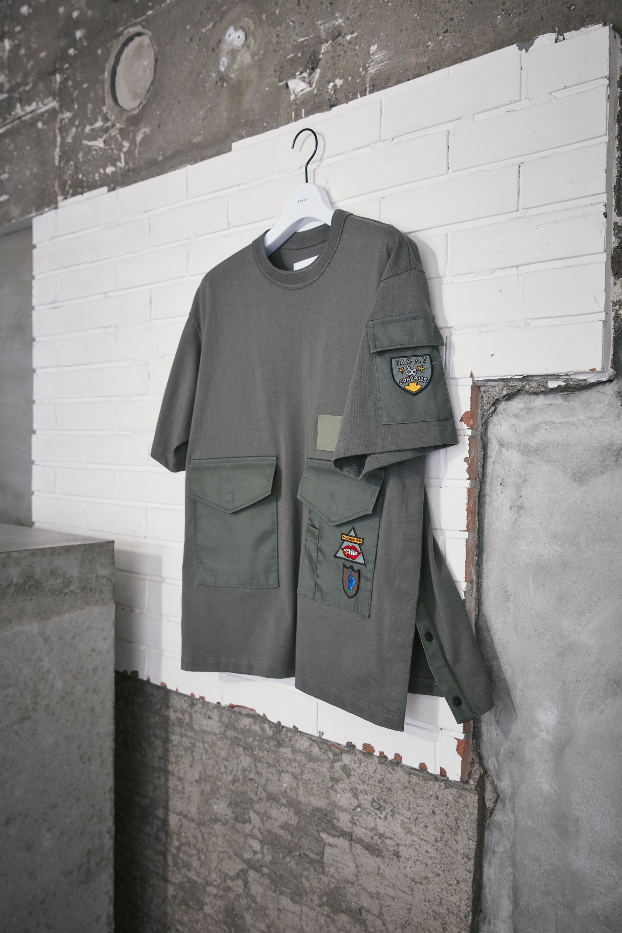 sacai x SPIEWAK Gonz Multi Patch Cotton Jersey T-Shirt - 2
