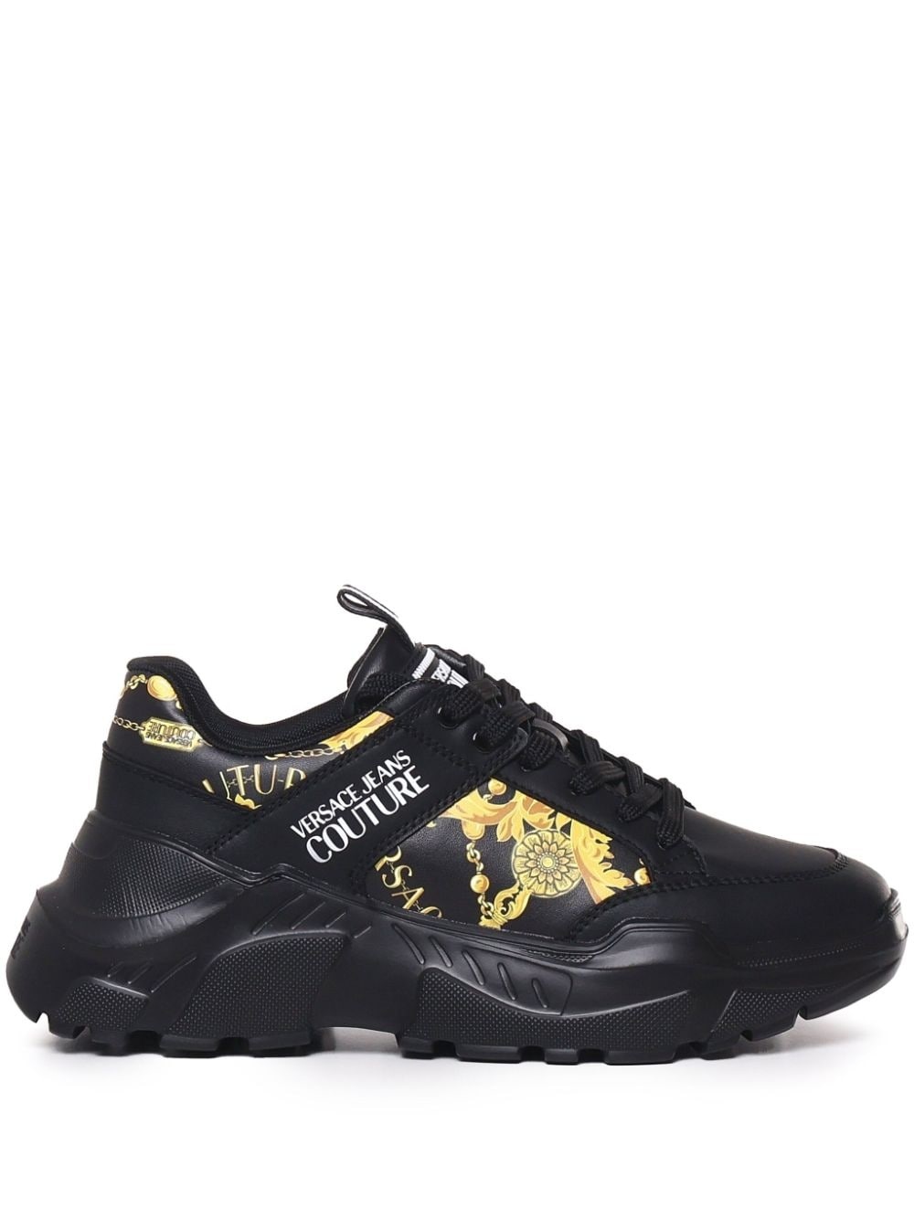 logo-baroque-print sneakers - 1