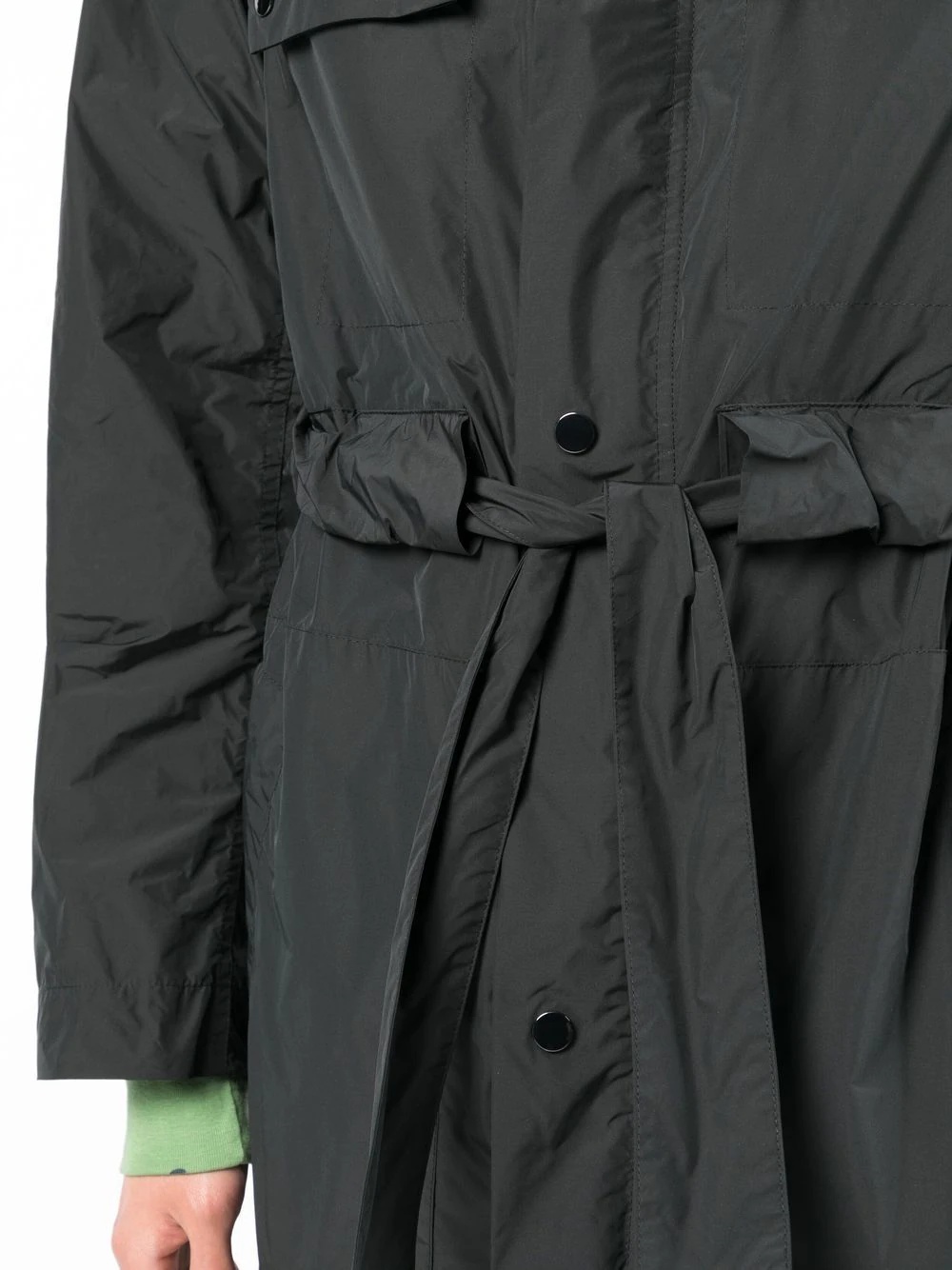 tied-waist parka coat - 5