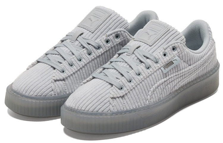 (WMNS) PUMA Basket Platform Strap 'Grey' 384232-02 - 3