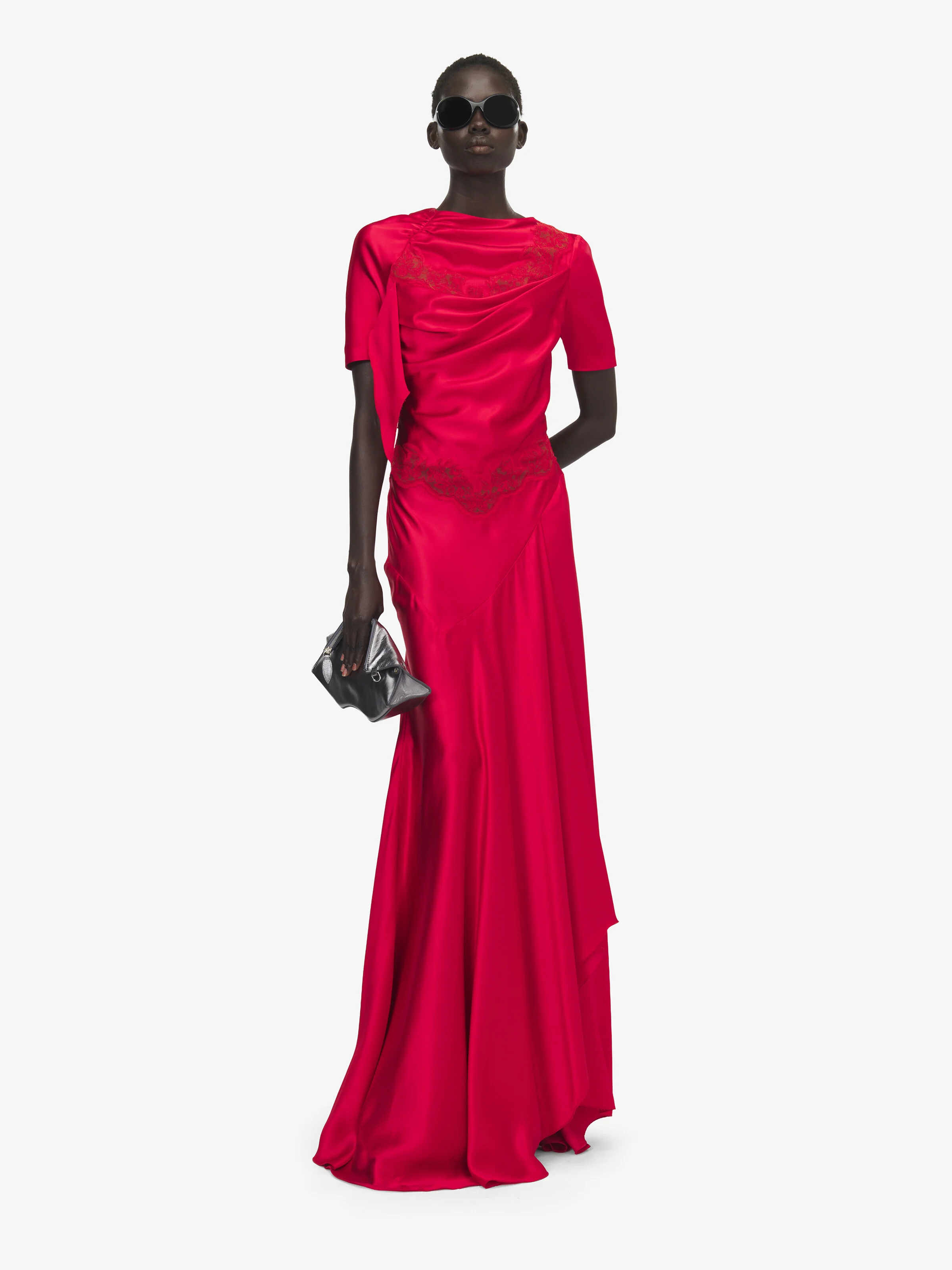 alexander mcqueen bridesmaid dresses Lace Trim Evening Dress - A0003WQEAD76417 categorycode-DRS Fuchsia Bridesmaid Dress Matte Size:Intelligent line silhouette