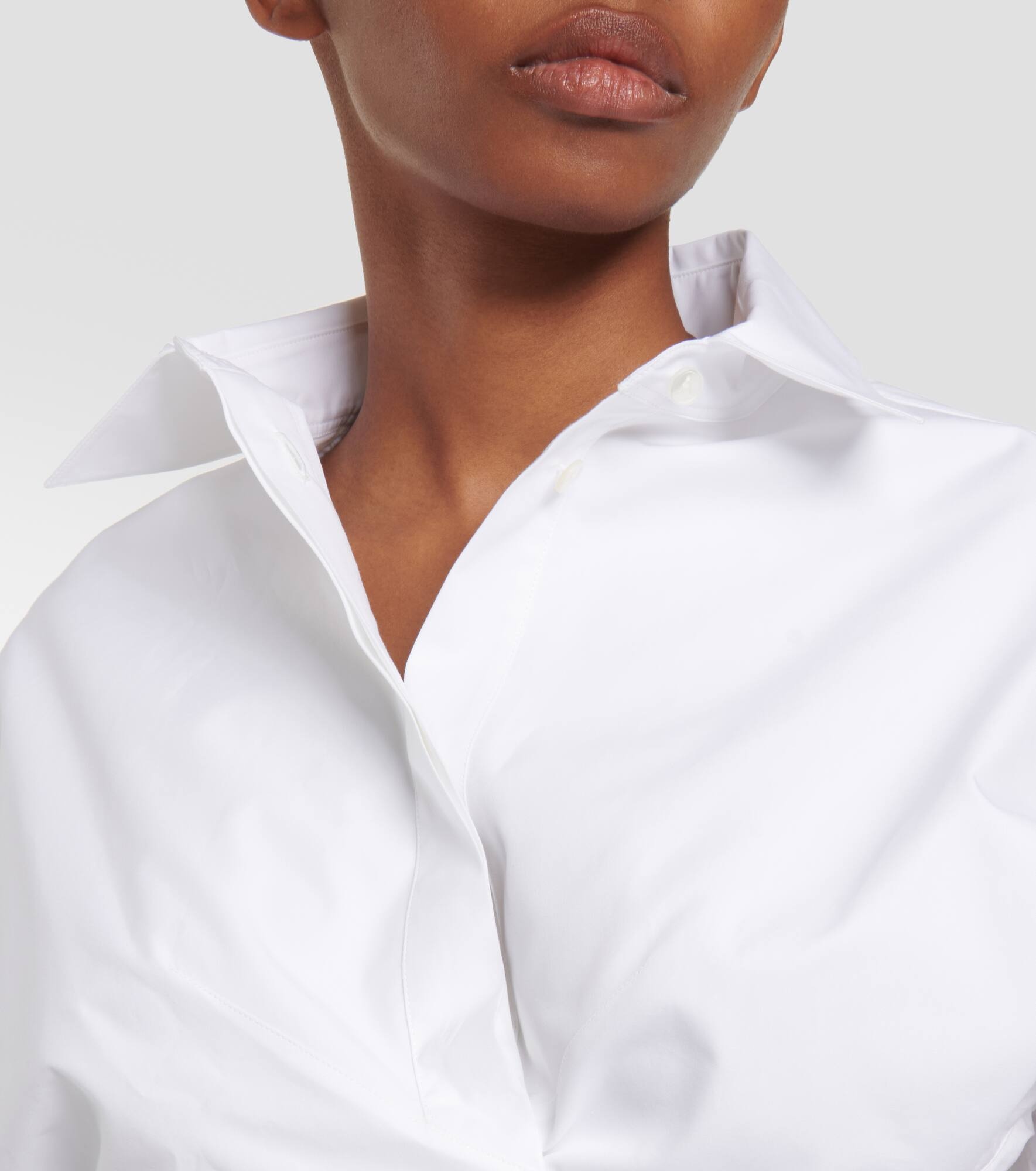 Cropped cotton poplin shirt - 4