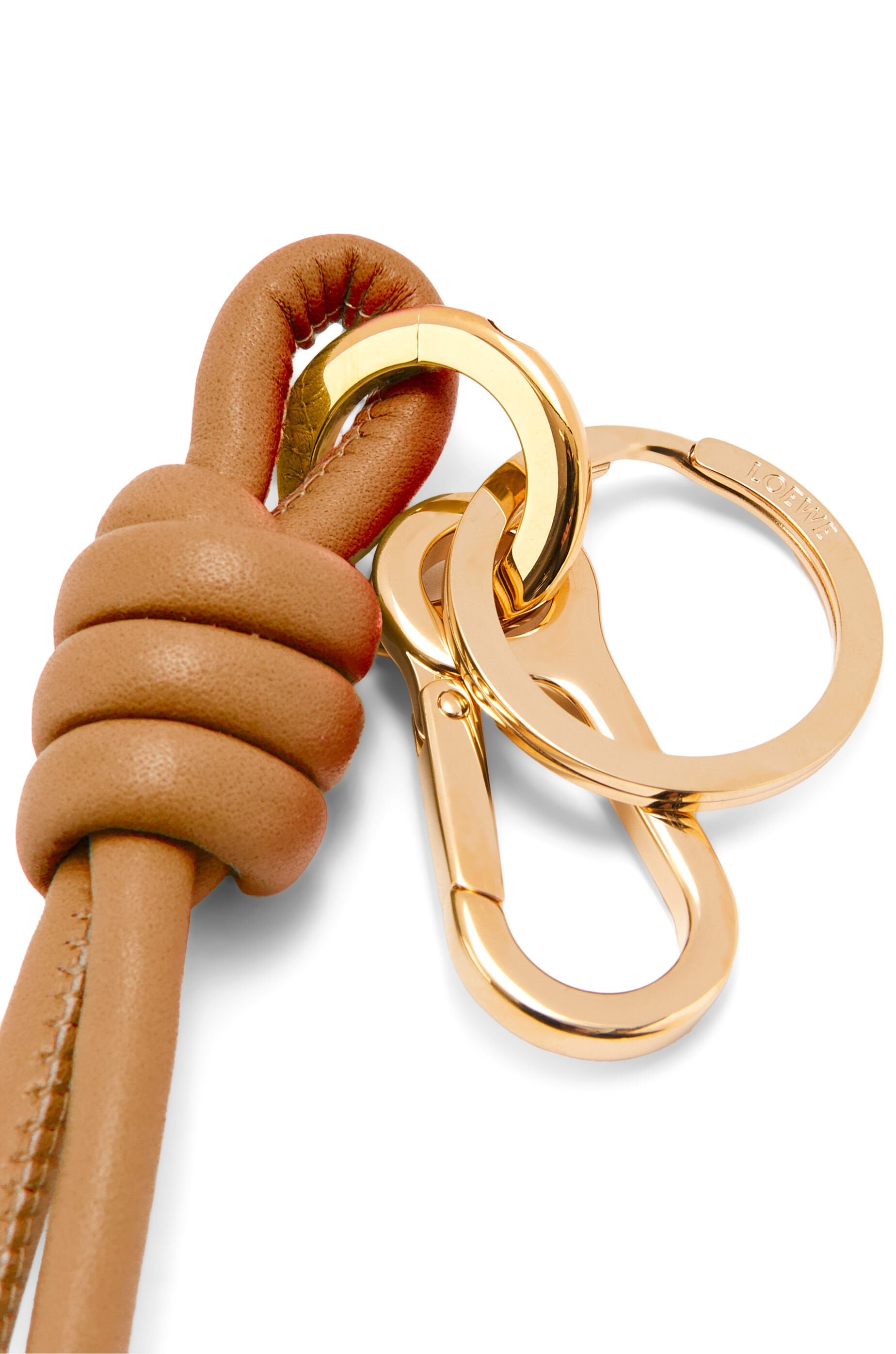 Knot charm in classic calfskin and brass 3
