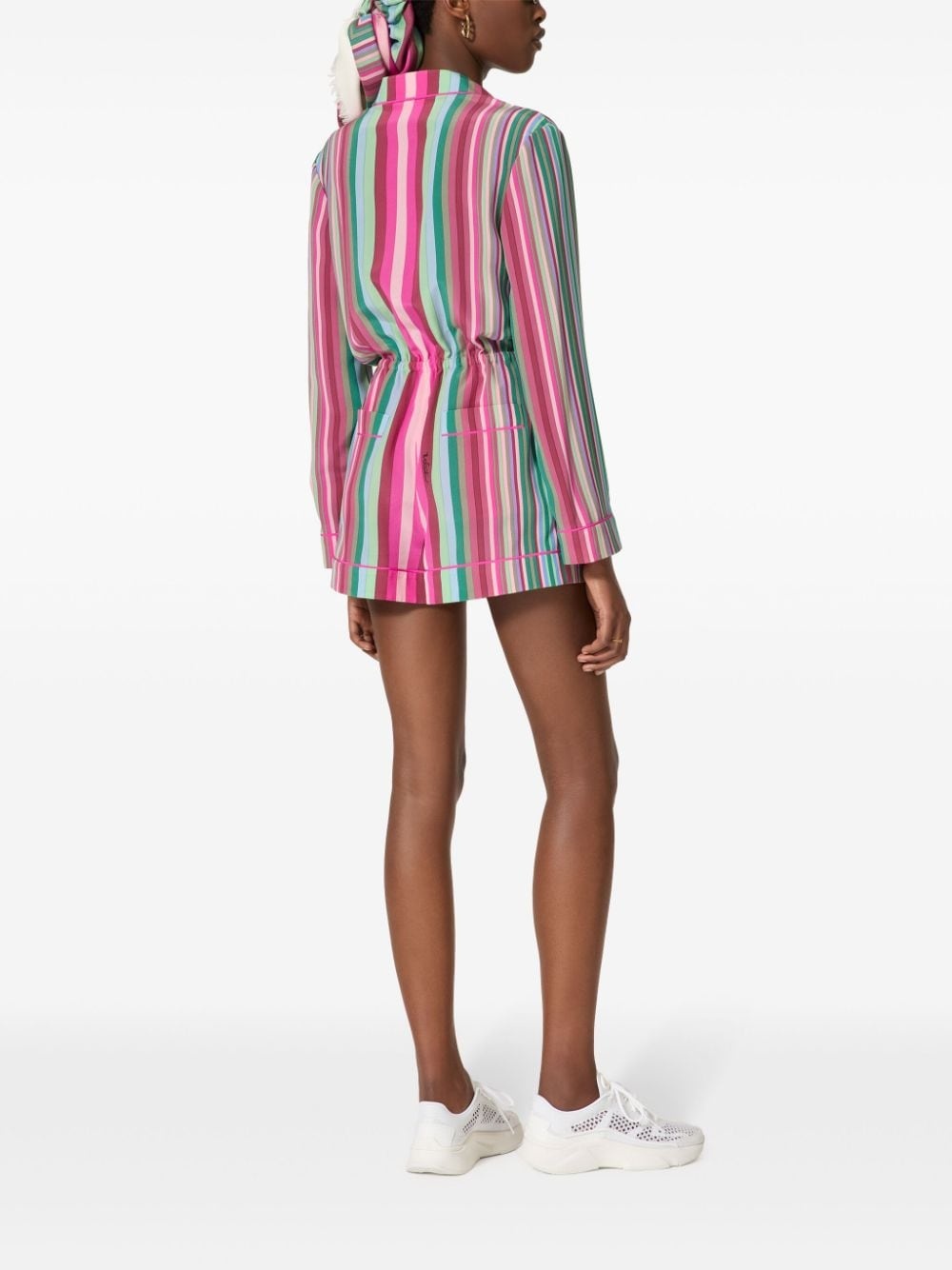 striped silk playsuit - 4