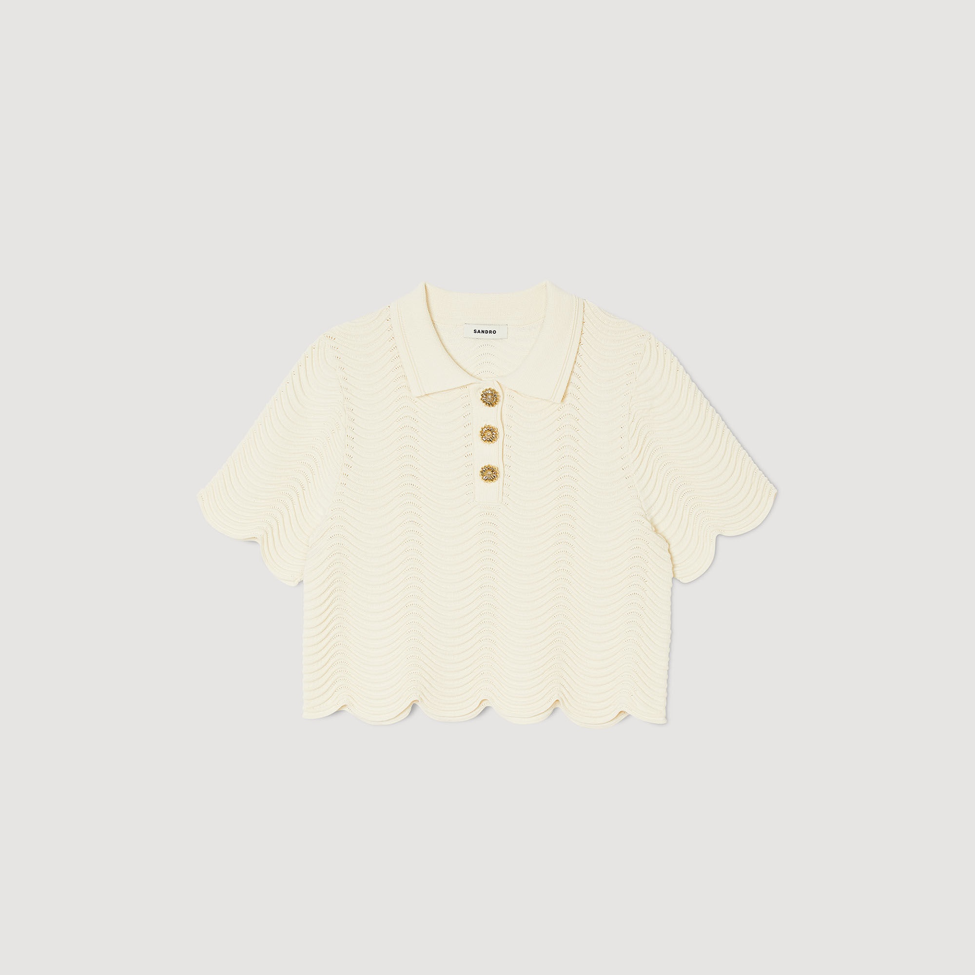 CROPPED KNIT SWEATER - 1