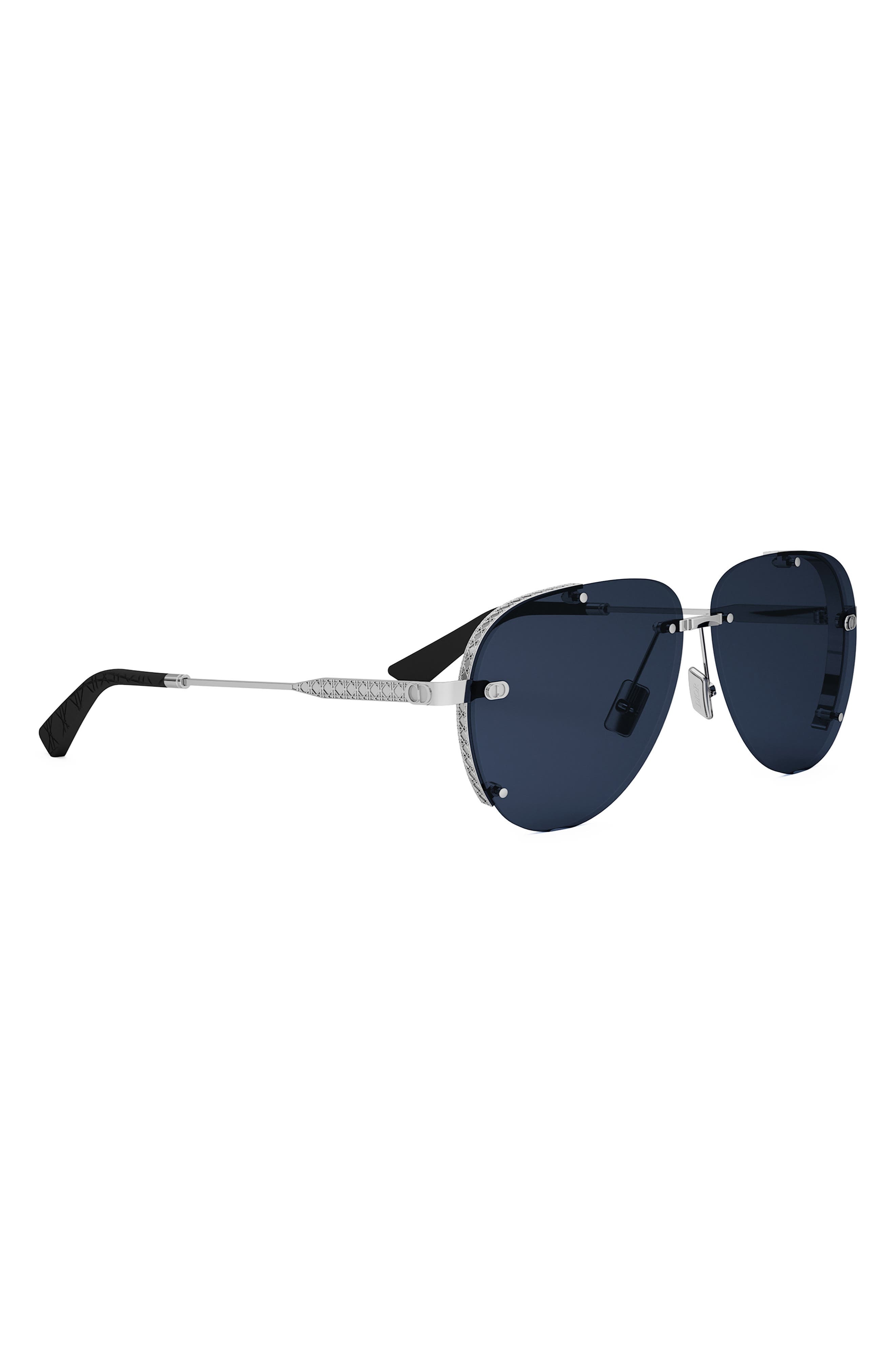 NeoDior A1U 61 Pilot Sunglasses in Shiny Palladium /Blue at Nordstrom - 7