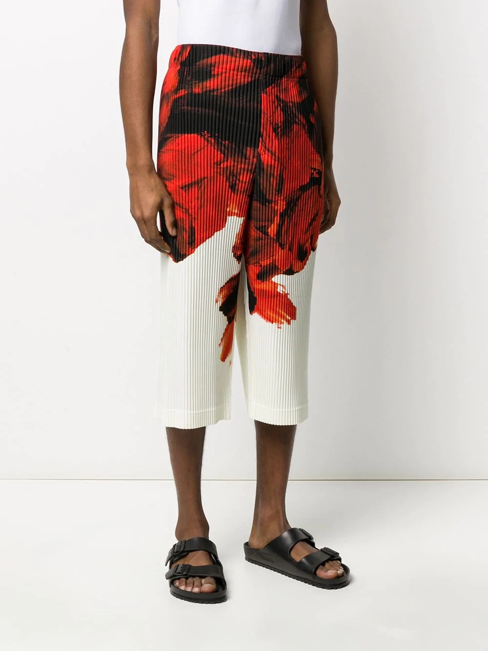 graphic print pleated trousers - 3