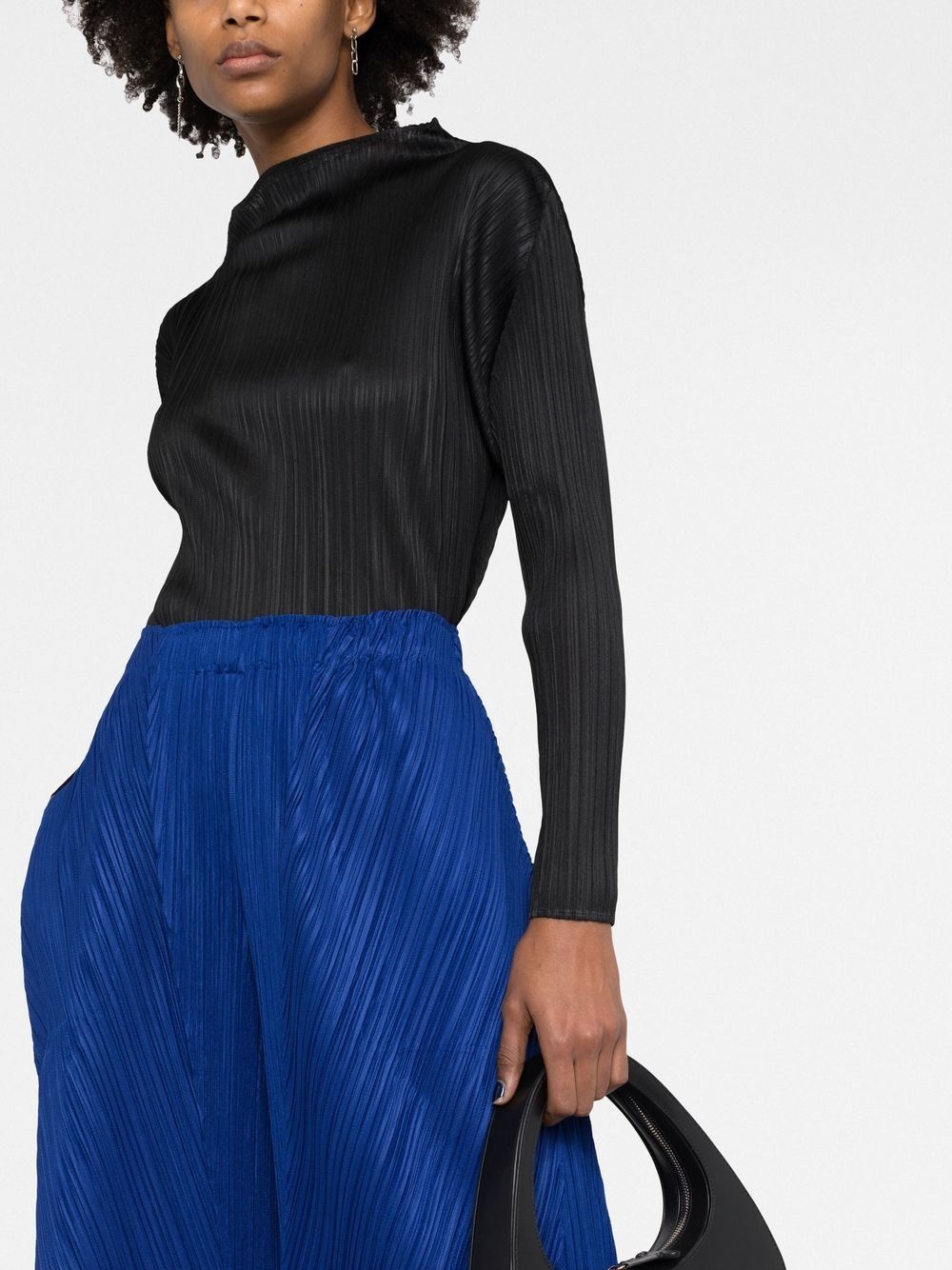 high-neck pleated top - 3