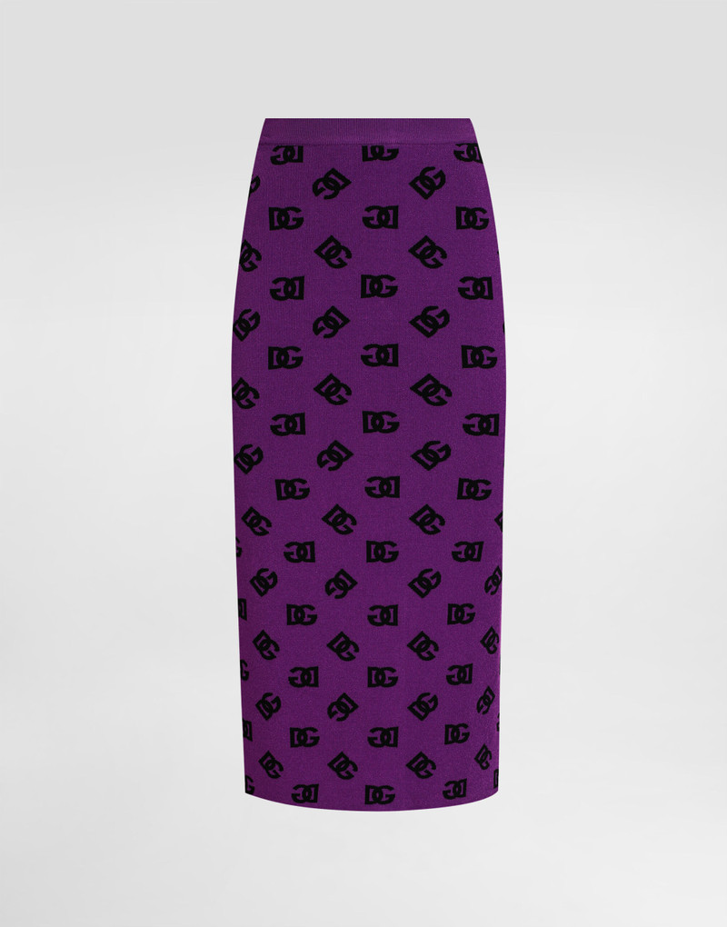 Jacquard skirt with slit 1