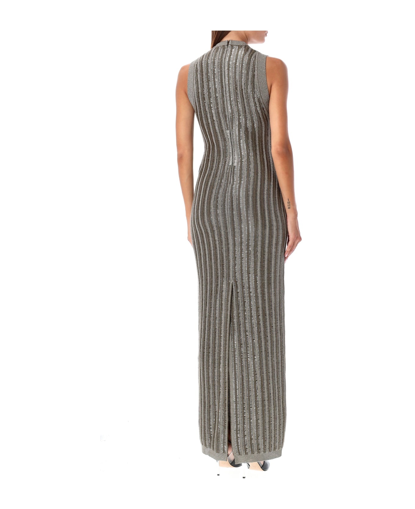 ワンピース TOM FORD FW24 LONG DRESS BRAIDED L (ACK524YAX749 FG181) TOM FORD Braided Metal Long Dress | italist | REVERSIBLE
