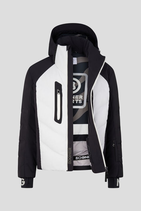 Felias down ski jacket in Black/White - 2