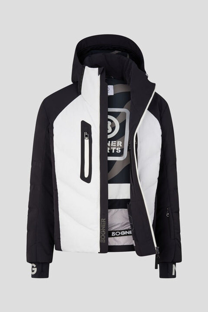 Felias down ski jacket in Black/White 2