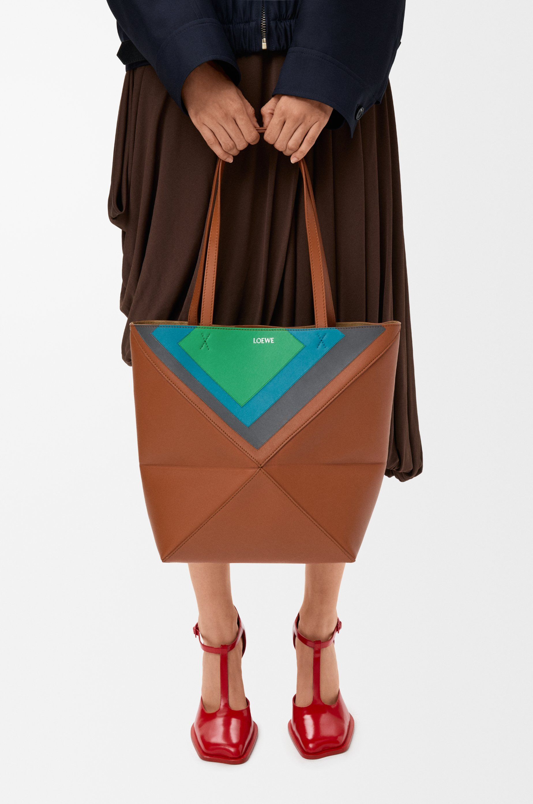 Medium Puzzle Fold tote in nappa calfskin - 3
