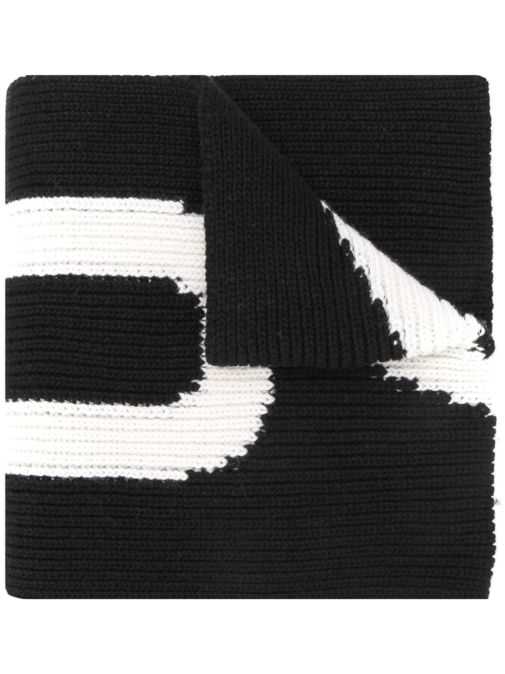 logo-intarsia ribbed scarf - 1