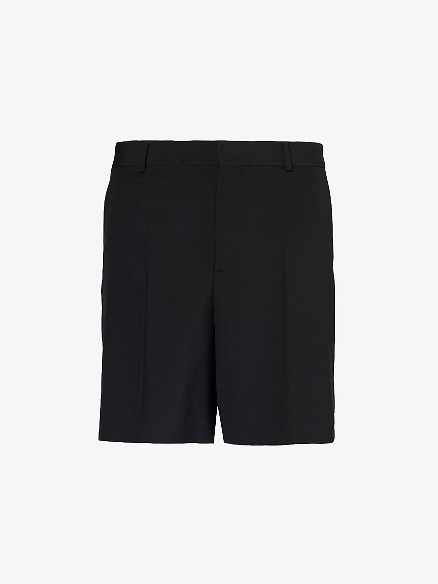 Pressed-crease wide-leg wool shorts - 1