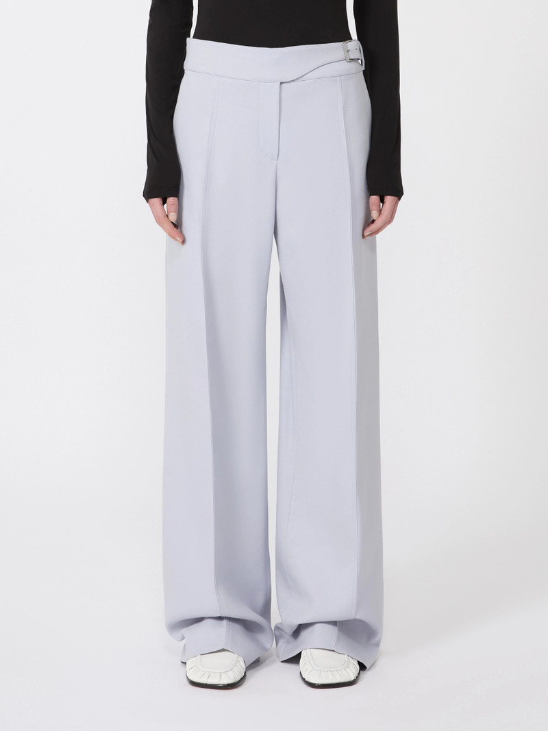 SALITA Viscose-blend gabardine yoke-detail trousers - MEDIUM GREY 3