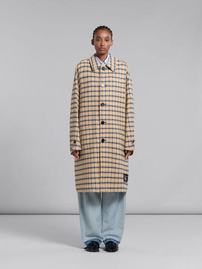 Marni BLUE AND YELLOW CHECKED WOOL REVERSIBLE COAT outlook