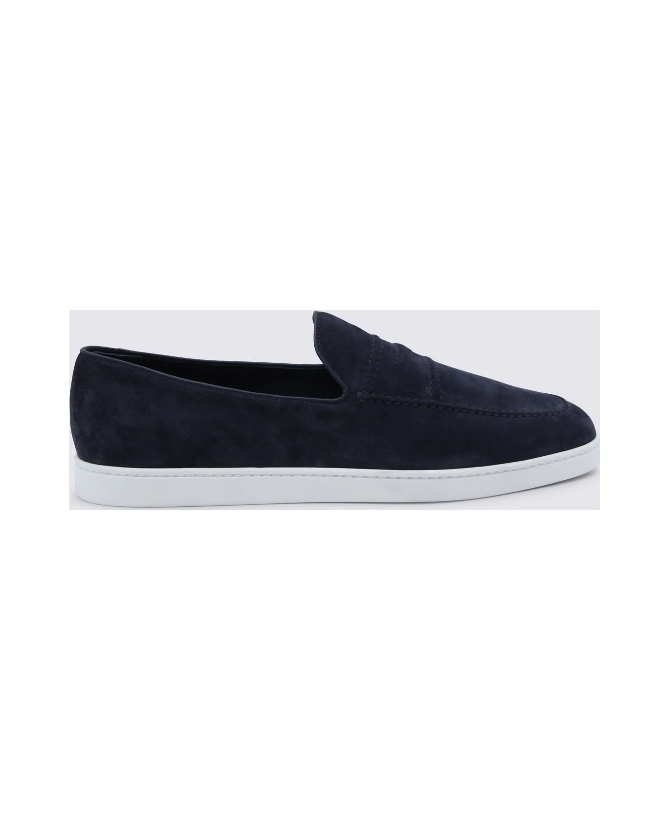 Navy Leather Loafers - 1