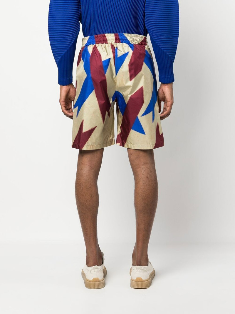 abstract-print silk shorts 4