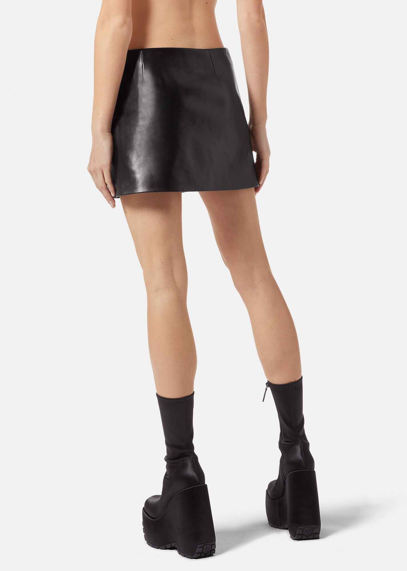 Medusa Leather Mini Skirt - 4