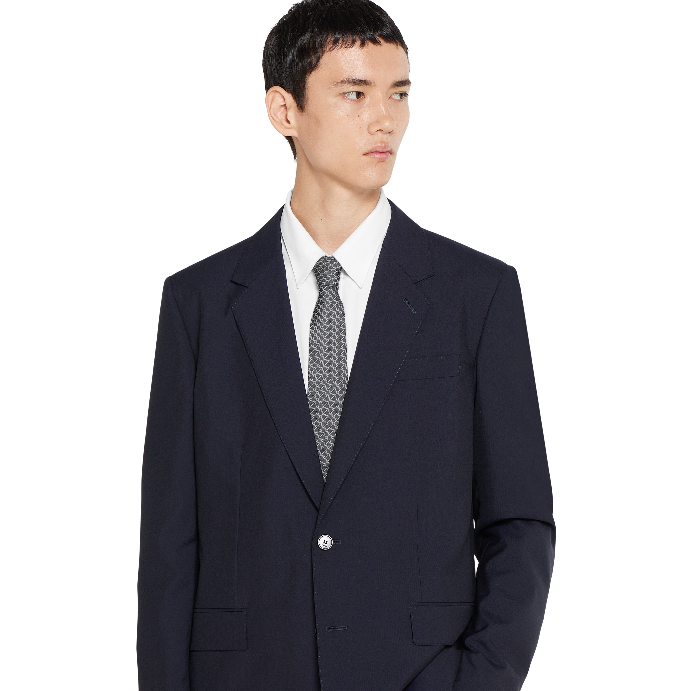 Horsebit silk jacquard tie - 3
