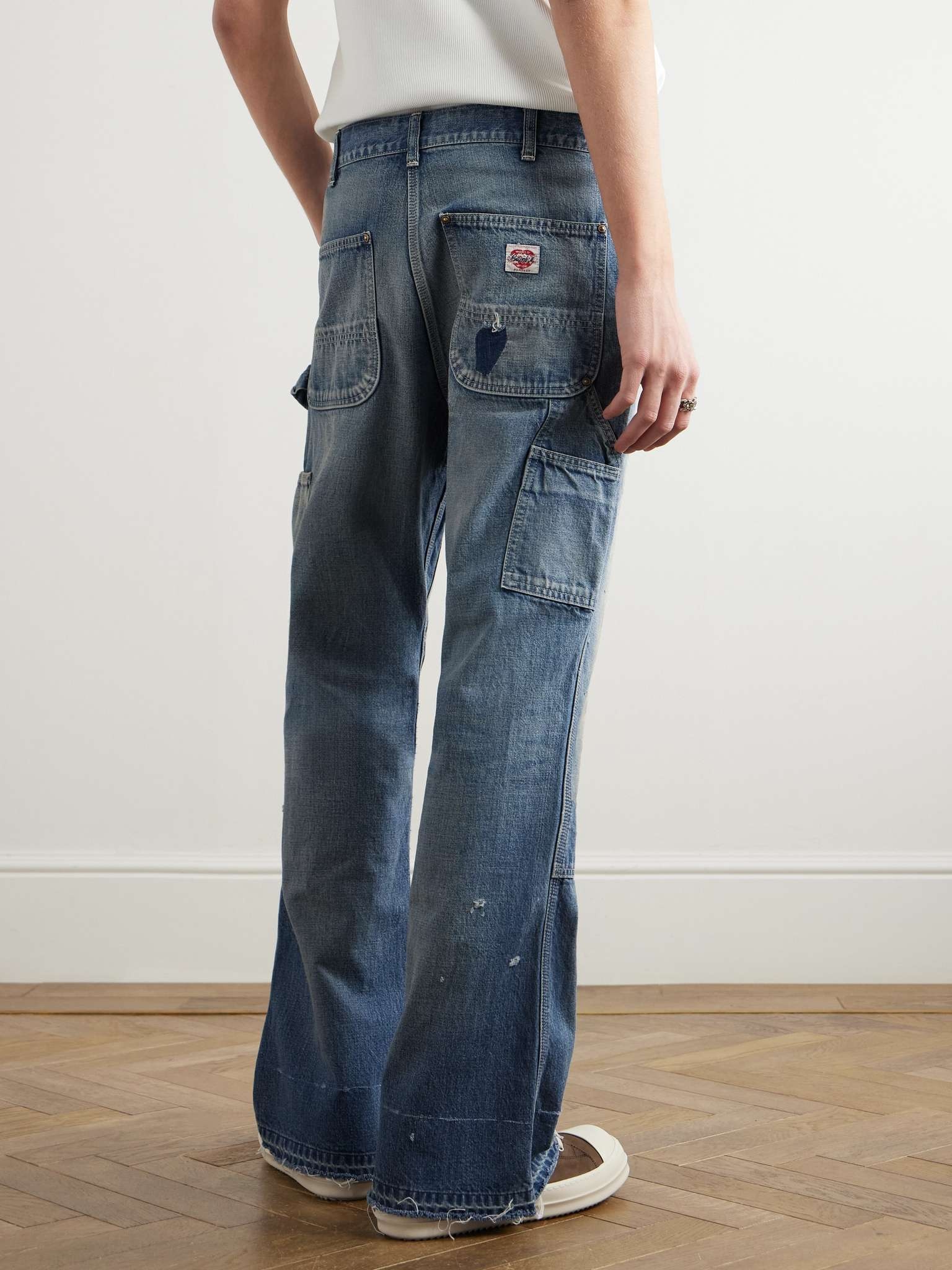 Bootcut Panelled Distressed Jeans - 4