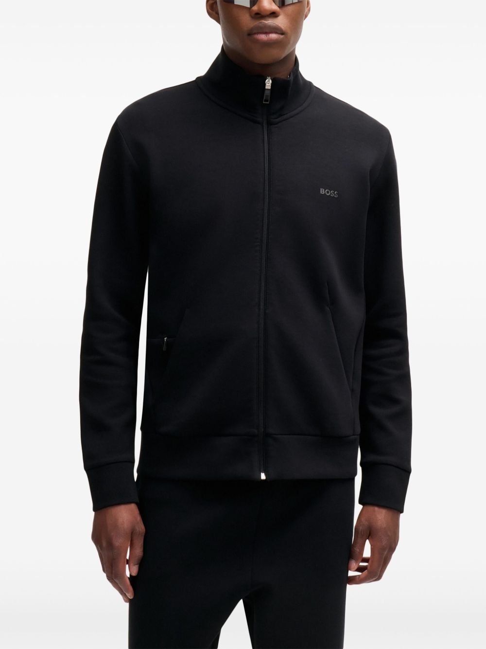 logo-print zip-up sweatshirt - 3
