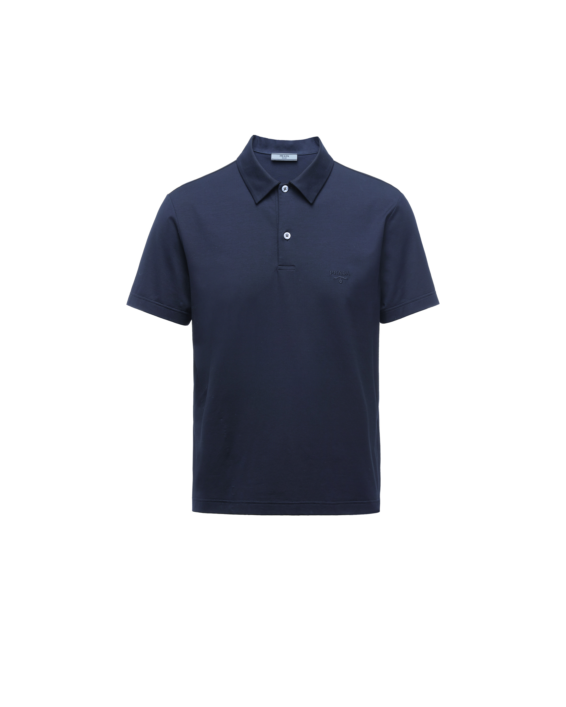 Prada Stretch cotton polo shirt with embroidered logo | REVERSIBLE