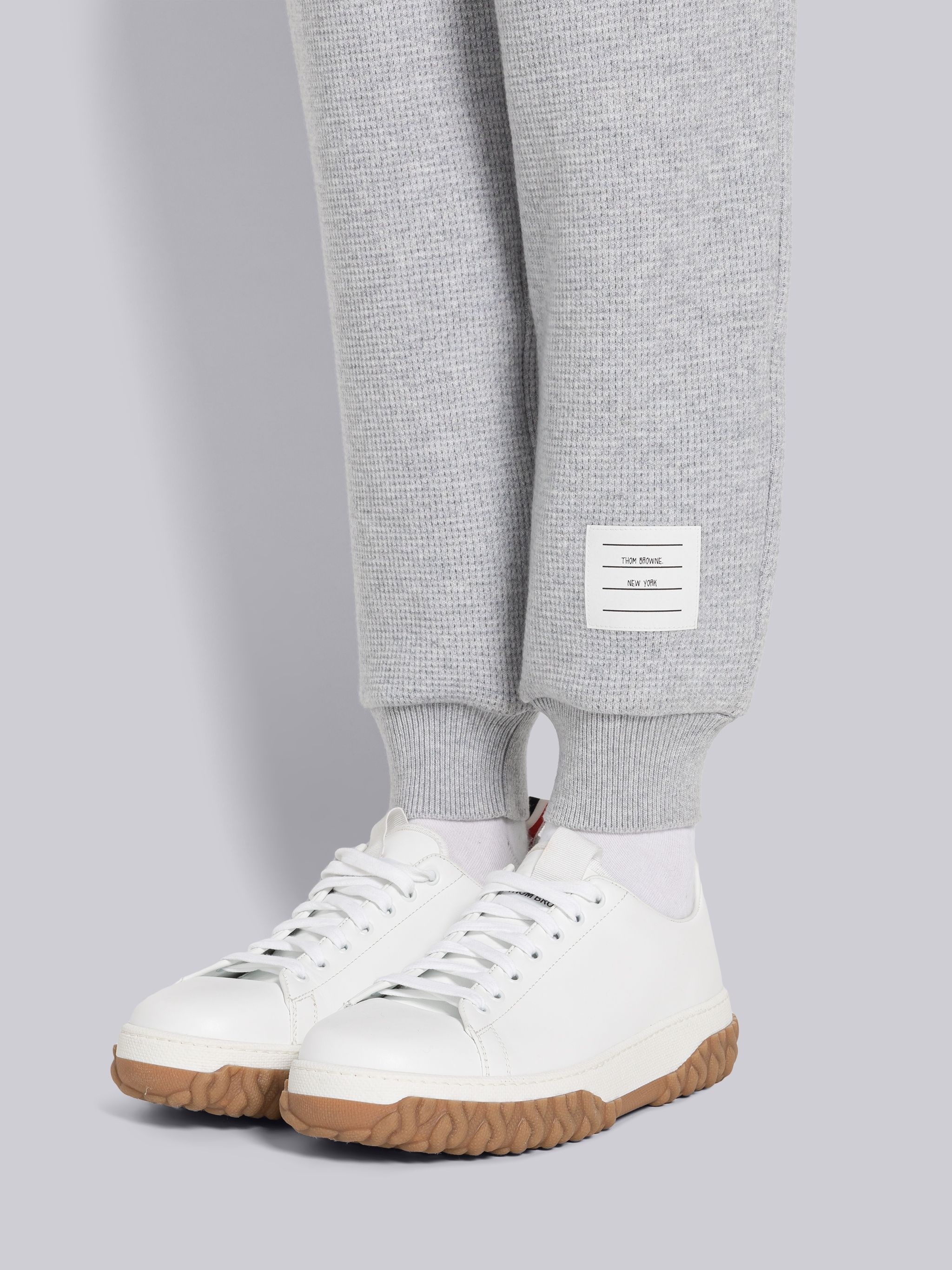 Cashmere Wool Waffle 4-Bar Sweatpants - 6
