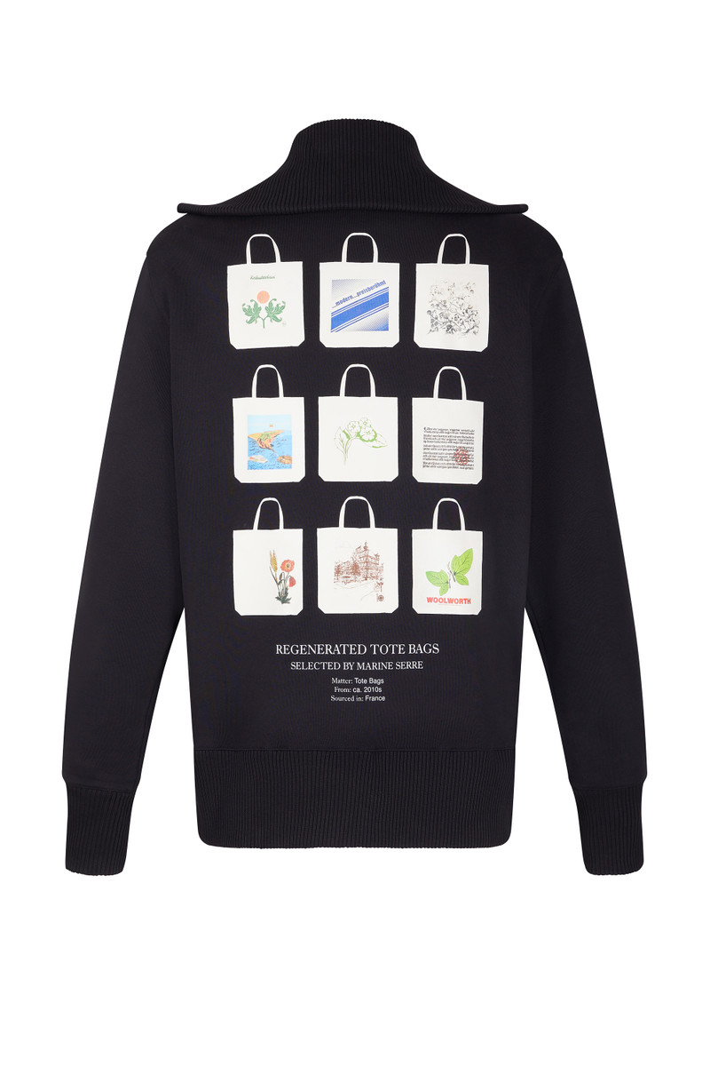 Marine Serre TOTE BAG PRINT HALF-ZIP SWEATER outlook