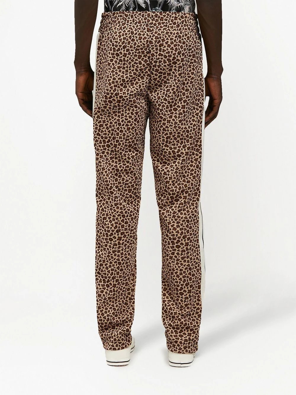 leopard print jacquard track pants - 4