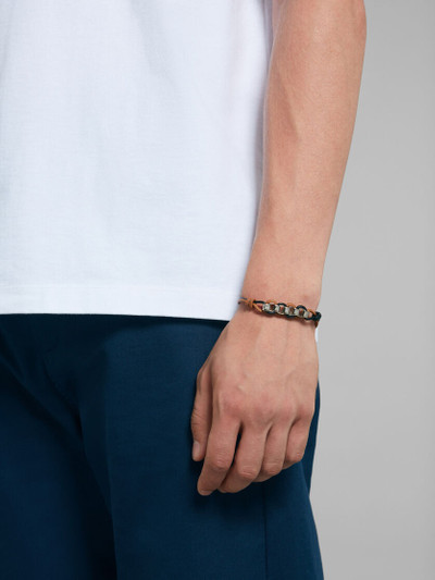 Marni RED AND BLUE LEATHER BRACELET WITH MARNI LOGO outlook