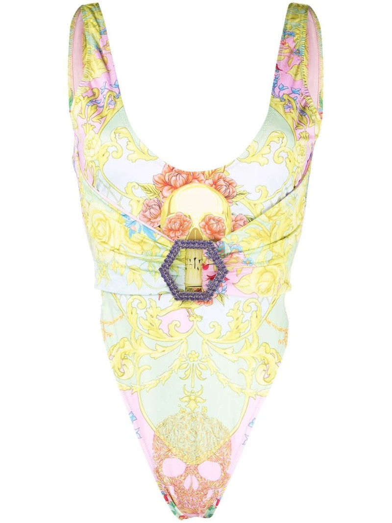skull-print swimsuit 1