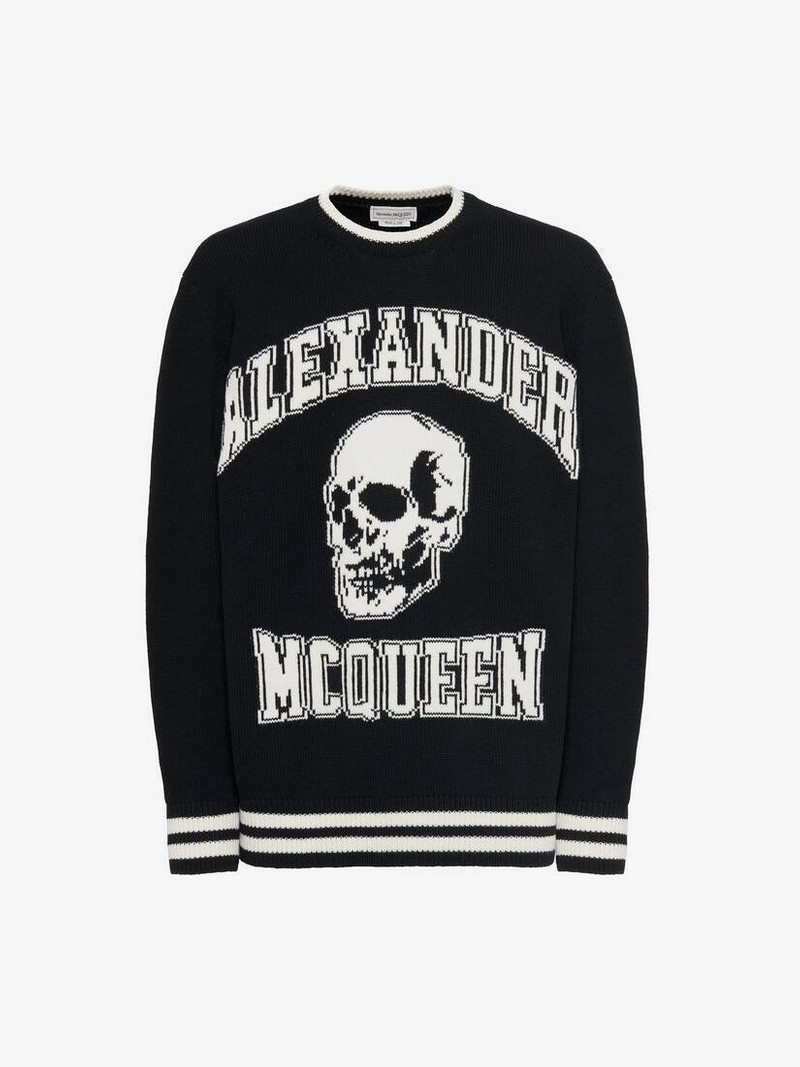 Men's Varsity Jumper in Black/ivory - 1
