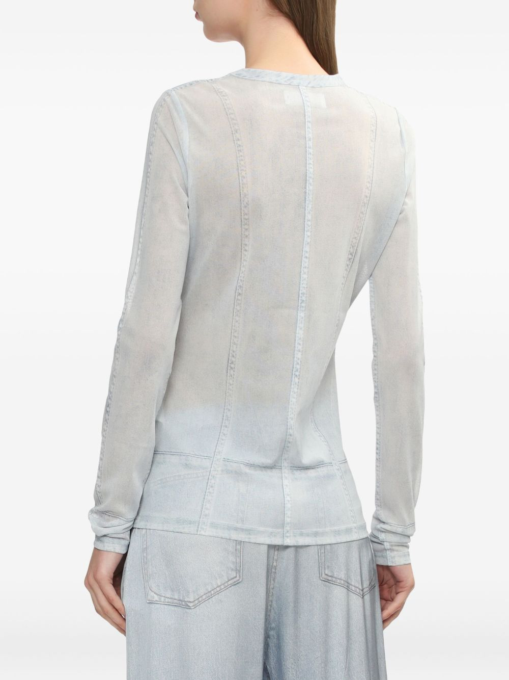 seamed-detail long-sleeve top - 4
