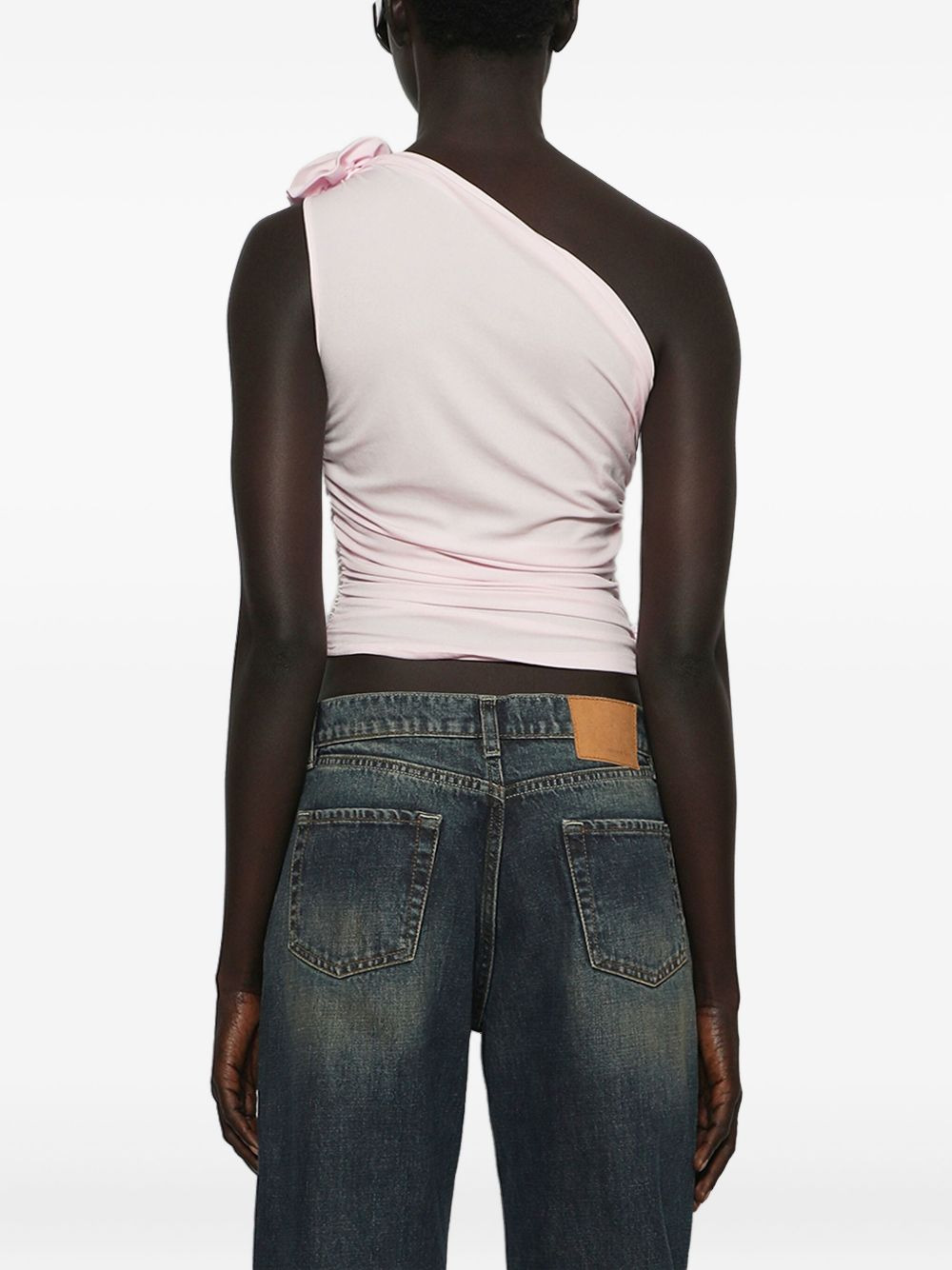 rose-embellished one-shoulder top - 5