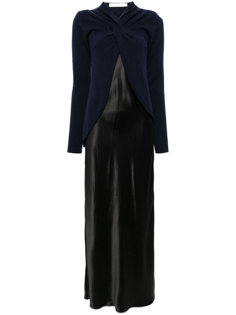 twist front cashmere dress 1