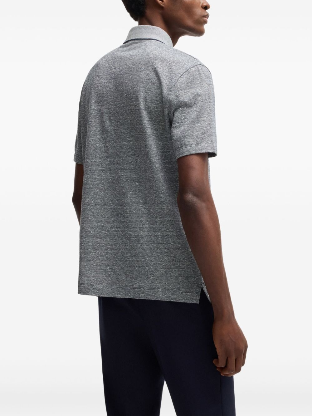 linen-blend polo shirt - 4