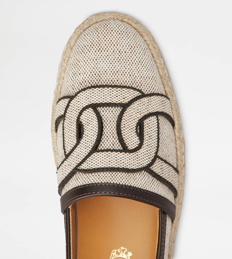 KATE SLIP-ONS IN CANVAS AND LEATHER - BROWN 4