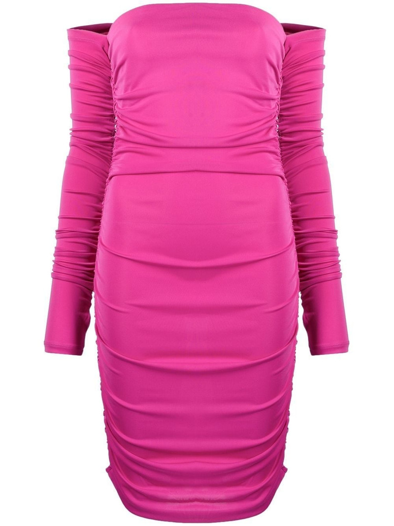 ruched off-shoulder dress 1