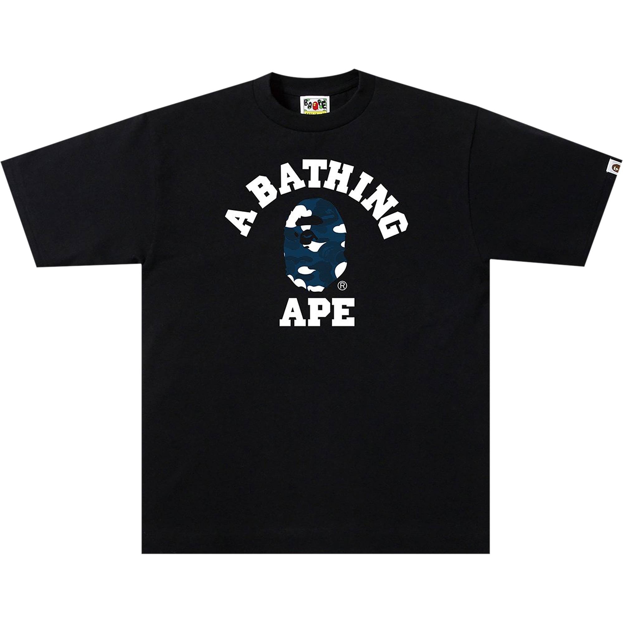 BAPE Stripe ABC Camo College Tee 'Black/Navy' - 1