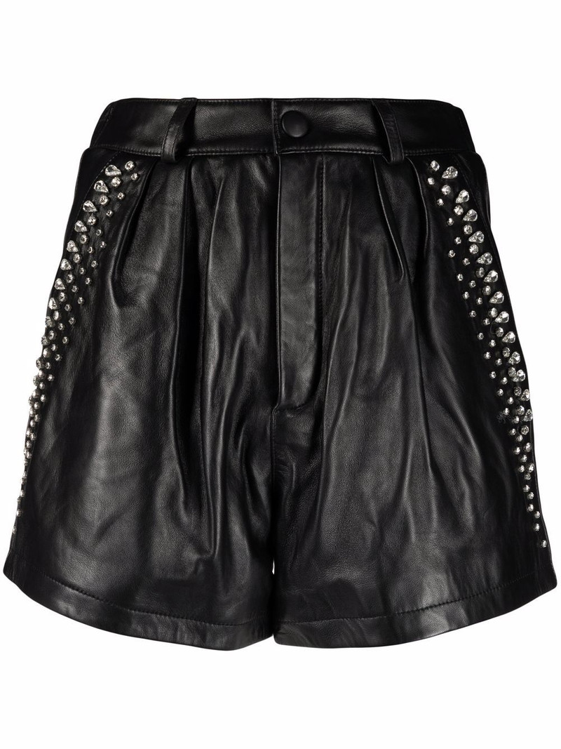crystal-embellished leather shorts 1