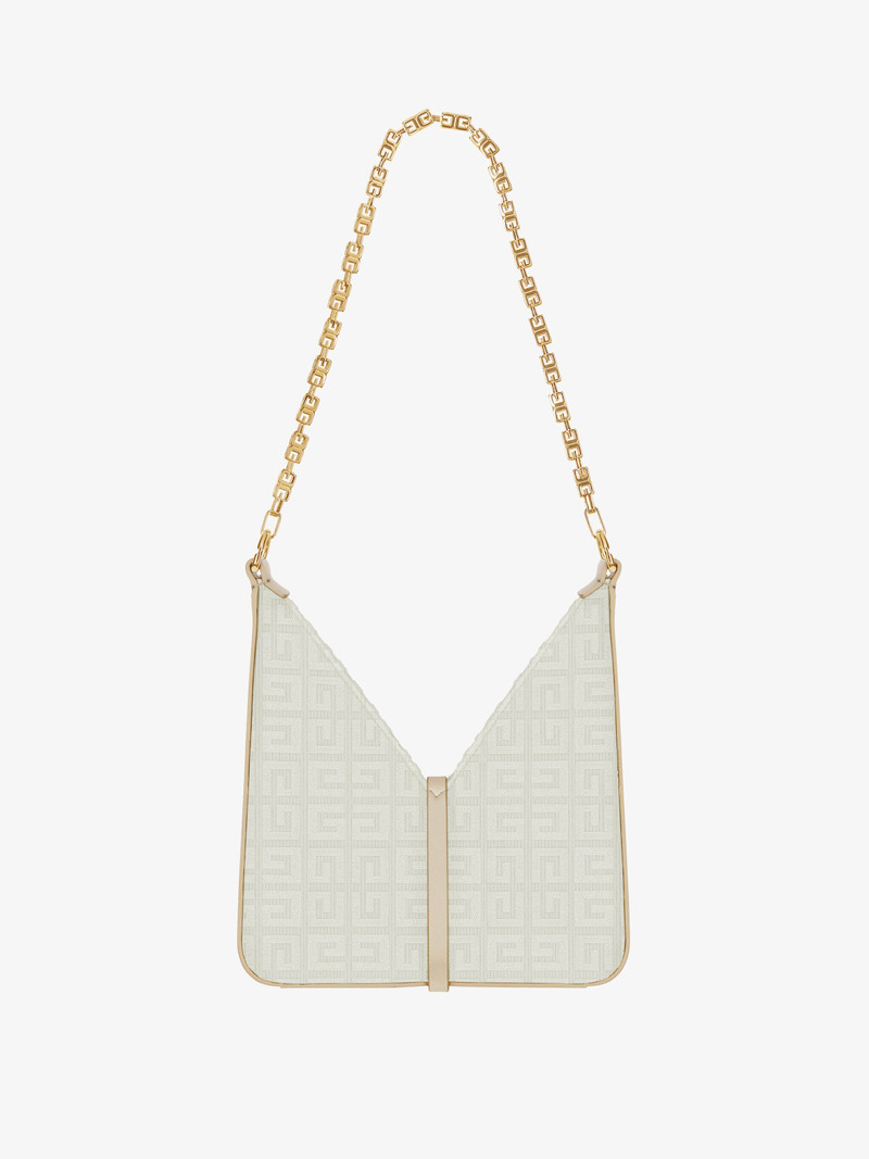 MINI CUT OUT BAG IN 4G EMBROIDERED CANVAS WITH CHAIN 5